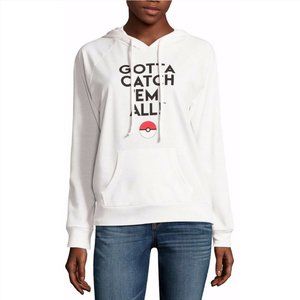 Pokemon Gotta Catch 'Em All Nintendo Hoodie Sweatshirt White Junior Size XL